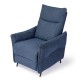 Glitzhome Modern Blue Fabric Push Back Recliner with Ergonomic Segmented Back