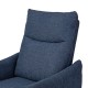 Glitzhome Modern Blue Fabric Push Back Recliner with Ergonomic Segmented Back