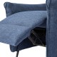 Glitzhome Modern Blue Fabric Push Back Recliner with Ergonomic Segmented Back