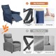 Glitzhome Modern Blue Fabric Push Back Recliner with Ergonomic Segmented Back
