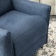 Glitzhome Modern Blue Fabric Push Back Recliner with Ergonomic Segmented Back