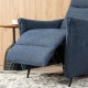 Glitzhome Modern Blue Fabric Push Back Recliner with Ergonomic Segmented Back