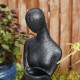 Glitzhome 39.75"H 5-Tiered Modern Abstract Women Sculpture Polyresin Outdoor Fountain with Pump and LED Light (KD)