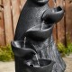 Glitzhome 39.75"H 5-Tiered Modern Abstract Women Sculpture Polyresin Outdoor Fountain with Pump and LED Light (KD)
