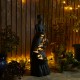 Glitzhome 39.75"H 5-Tiered Modern Abstract Women Sculpture Polyresin Outdoor Fountain with Pump and LED Light (KD)