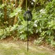 Glitzhome 32.25"H Black Metal Stripes Solar Powered Outdoor Lantern with Edison Bulb and Stake (KD)