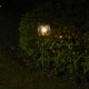 Glitzhome 32.25"H Black Metal Stripes Solar Powered Outdoor Lantern with Edison Bulb and Stake (KD)