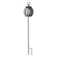 Glitzhome 32.25"H Black Metal Stripes Solar Powered Outdoor Lantern with Edison Bulb and Stake (KD)