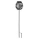 Glitzhome 32.25"H Black Metal Stripes Solar Powered Outdoor Lantern with Edison Bulb and Stake (KD)
