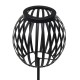 Glitzhome 32.25"H Black Metal Stripes Solar Powered Outdoor Lantern with Edison Bulb and Stake (KD)