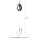 Glitzhome 32.25"H Black Metal Stripes Solar Powered Outdoor Lantern with Edison Bulb and Stake (KD)