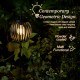 Glitzhome 32.25"H Black Metal Stripes Solar Powered Outdoor Lantern with Edison Bulb and Stake (KD)