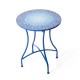 Glitzhome 28"H Outdoor Metal Folding Blue Bistro Table with Ceramic Tile Top (KD)