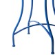 Glitzhome 28"H Outdoor Metal Folding Blue Bistro Table with Ceramic Tile Top (KD)