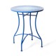 Glitzhome 28"H Outdoor Metal Folding Blue Bistro Table with Ceramic Tile Top (KD)