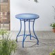 Glitzhome 28"H Outdoor Metal Folding Blue Bistro Table with Ceramic Tile Top (KD)