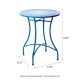 Glitzhome 28"H Outdoor Metal Folding Blue Bistro Table with Ceramic Tile Top (KD)