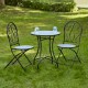 Glitzhome 28"H Outdoor Metal Folding Green Bistro Table with Ceramic Tile Top (KD)