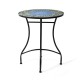 Glitzhome 28"H Outdoor Metal Folding Green Bistro Table with Ceramic Tile Top (KD)
