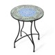 Glitzhome 28"H Outdoor Metal Folding Green Bistro Table with Ceramic Tile Top (KD)