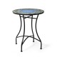Glitzhome 28"H Outdoor Metal Folding Green Bistro Table with Ceramic Tile Top (KD)