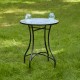 Glitzhome 28"H Outdoor Metal Folding Green Bistro Table with Ceramic Tile Top (KD)