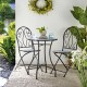Glitzhome 28"H Outdoor Metal Folding Green Bistro Table with Ceramic Tile Top (KD)