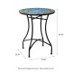 Glitzhome 28"H Outdoor Metal Folding Green Bistro Table with Ceramic Tile Top (KD)