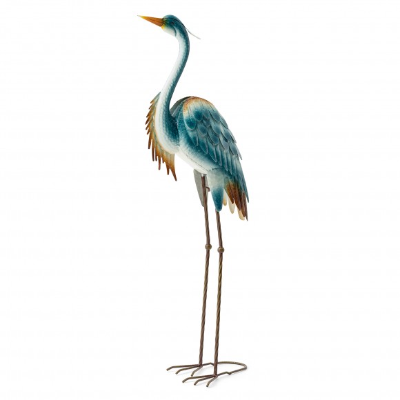 Glitzhome 39.25"H Metal Standing Crane  Garden Statue with Stakes  (KD)