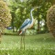 Glitzhome 39.25"H Metal Standing Crane  Garden Statue with Stakes  (KD)