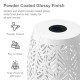 Glitzhome 18.25"H Multi-Functional White Iron Cutout Leaf Pattern Drum Silhouette Solar Powdered Garden Stool or Planter Stand or Accent Table or Lantern