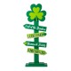 Glitzhome 36"H St. Patrick's Wood Shamrock Word Sign Porch Decor(KD)