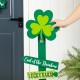 Glitzhome 36"H St. Patrick's Wood Shamrock Word Sign Porch Decor(KD)