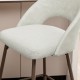 Glitzhome Set of 2 Modern Two-Tone Color Counter Stool with Brown Metal Tapered Legs - Grey Fabric & Leatherette