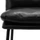 Glitzhome SSet of 3 Pub Table Set - Industrial Modern Square Bar Table with Walnut Veneer Top and Black Thick Leatherette Bar Stools