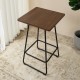 Glitzhome SSet of 3 Pub Table Set - Industrial Modern Square Bar Table with Walnut Veneer Top and Black Thick Leatherette Bar Stools