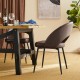 Glitzhome Set of 4 Mid-Century Modern Brown Quilted Leatherette Dining Chair with Metal Tapered Legs