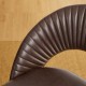 Glitzhome Set of 4 Mid-Century Modern Brown Quilted Leatherette Dining Chair with Metal Tapered Legs