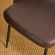 Glitzhome Set of 4 Mid-Century Modern Brown Quilted Leatherette Dining Chair with Metal Tapered Legs