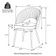 Glitzhome Set of 4 Mid-Century Modern Brown Quilted Leatherette Dining Chair with Metal Tapered Legs