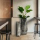 Glitzhome Set of 2 Metal Geometric Antique Silver Floor Vases