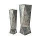 Glitzhome Set of 2 Metal Geometric Antique Silver Floor Vases