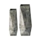 Glitzhome Set of 2 Metal Geometric Antique Silver Floor Vases