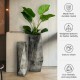 Glitzhome Set of 2 Metal Geometric Antique Silver Floor Vases