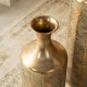 Glitzhome Set of 2 Metal Antique Gold Gingko Floor Vases