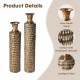 Glitzhome Set of 2 Metal Gold Embossed Floor Vases with Verdigris Finish