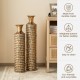 Glitzhome Set of 2 Metal Gold Embossed Floor Vases with Verdigris Finish