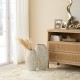 Glitzhome Set of 2 Metal Gold & White Oval Textured Floor Vases