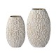 Glitzhome Set of 2 Metal Gold & White Oval Textured Floor Vases