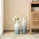 Glitzhome Set of 2 Abstract Ombre Aqua Metal Vases